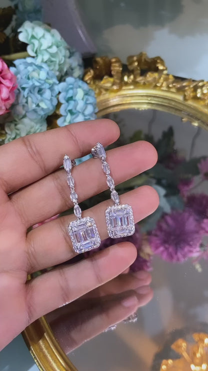Cluster dangler earrings
