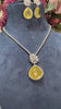 Festive Yellow Citrine long pendant style set