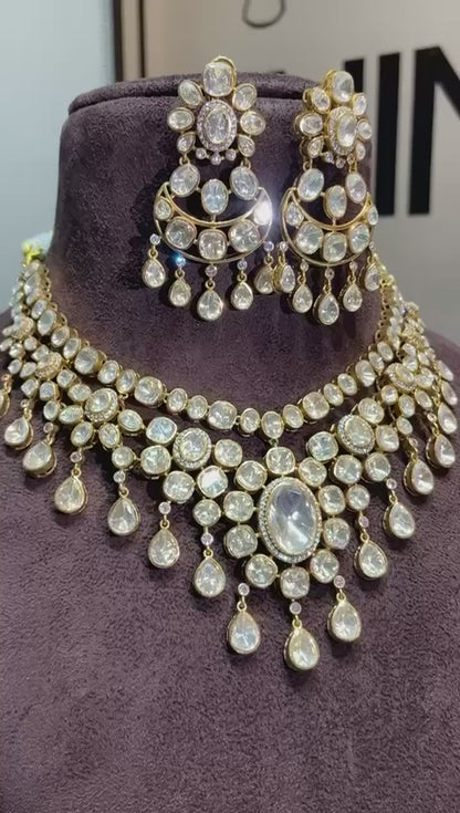 THE NOOR MAHAL MOISSANITE POLKI SET