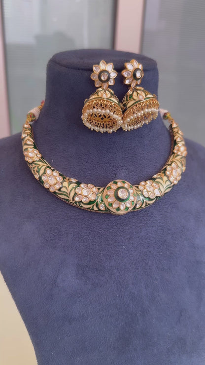 Festive Meenakari Hasli + Jhumki 🤎