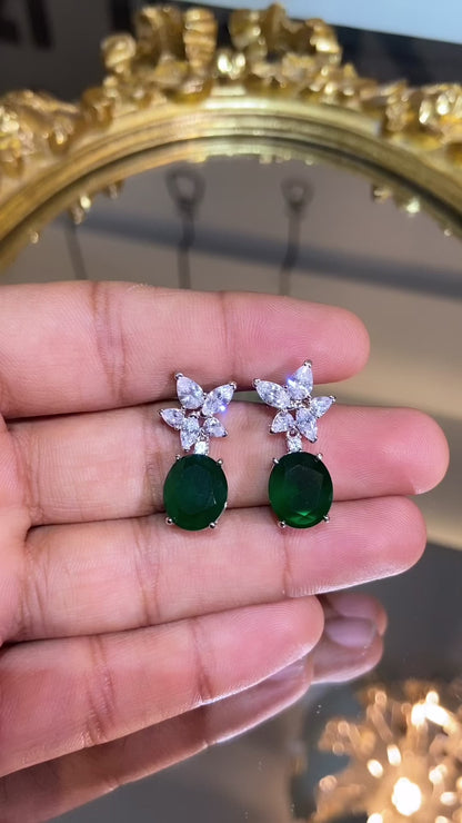 OVAL DROP COLOUR EARRING