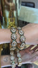 Green enamel Polki bangles (openable) pair
