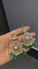 Emerald moissanite Polki earrings