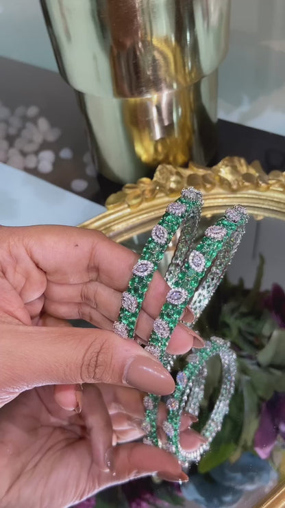 Designer colour invisible setting bangles Pacheli