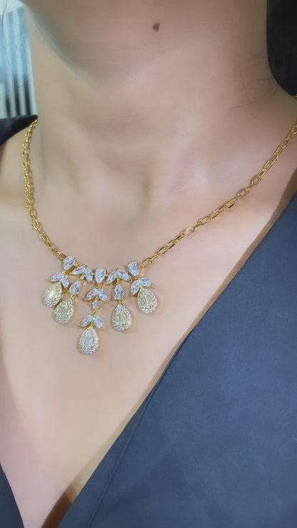 Cluster Drop Necklace + earring