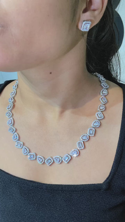 Multi shape necklace set with Earrings
