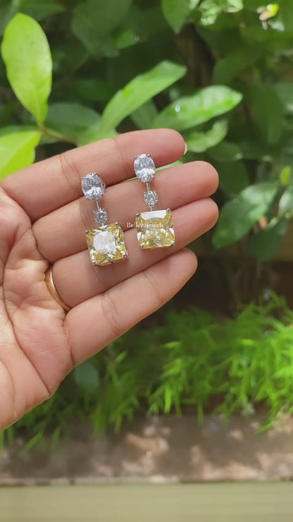 Square drop colour Earrings 🎀