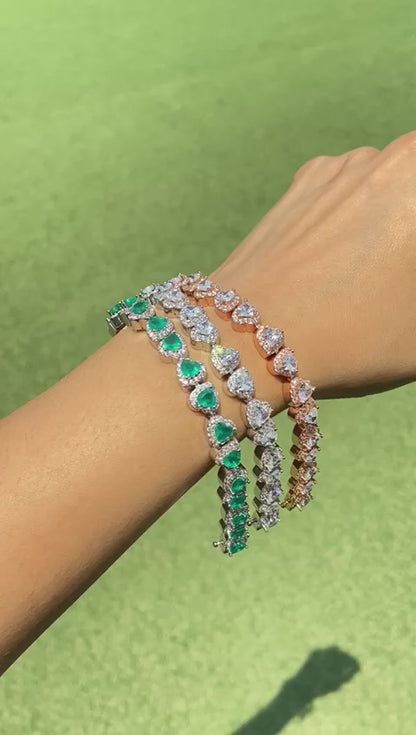 Classic Heart Tennis Bracelet