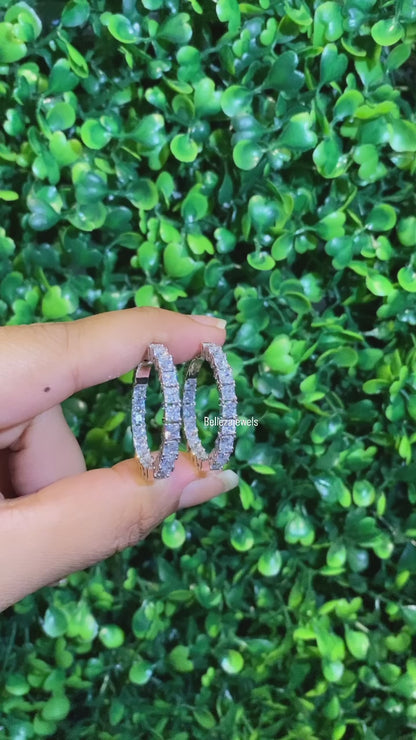 Princess cut classic hoops