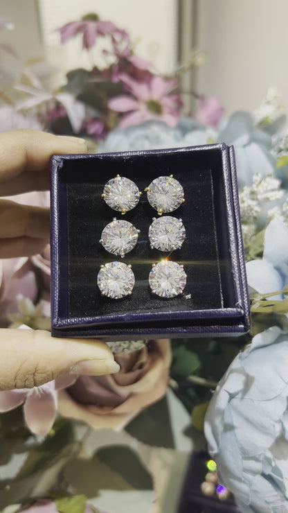 5 CT round screwback solitaires (Get a FREE GIFT)