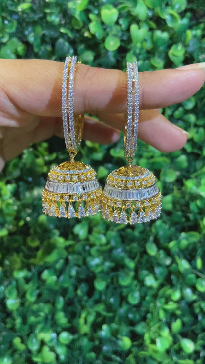 Hoop jhumka earrings