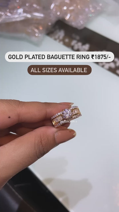 Solitaire baguette ring