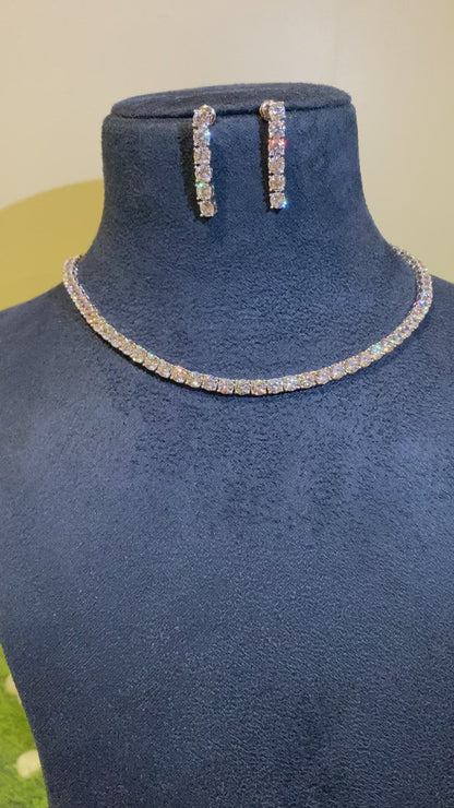 5mm (0.50ct) single line diamond necklace set