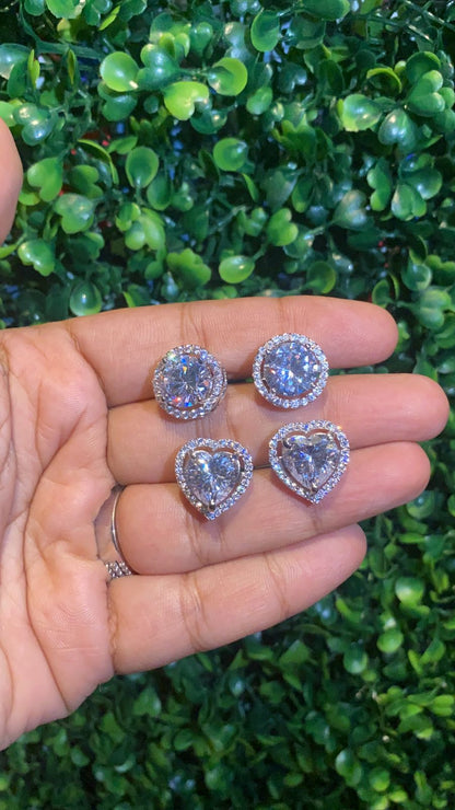 5 Ct round halo + 5 Ct heart halo combo