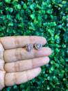 small heart halo screwback earrings