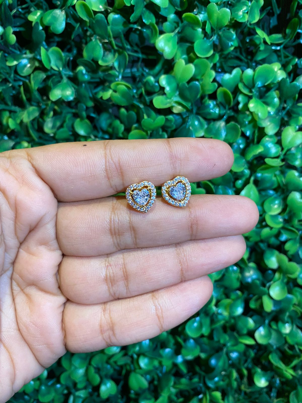 small heart halo screwback earrings