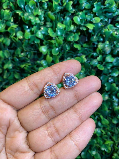 Big trillion halo screwback earrings