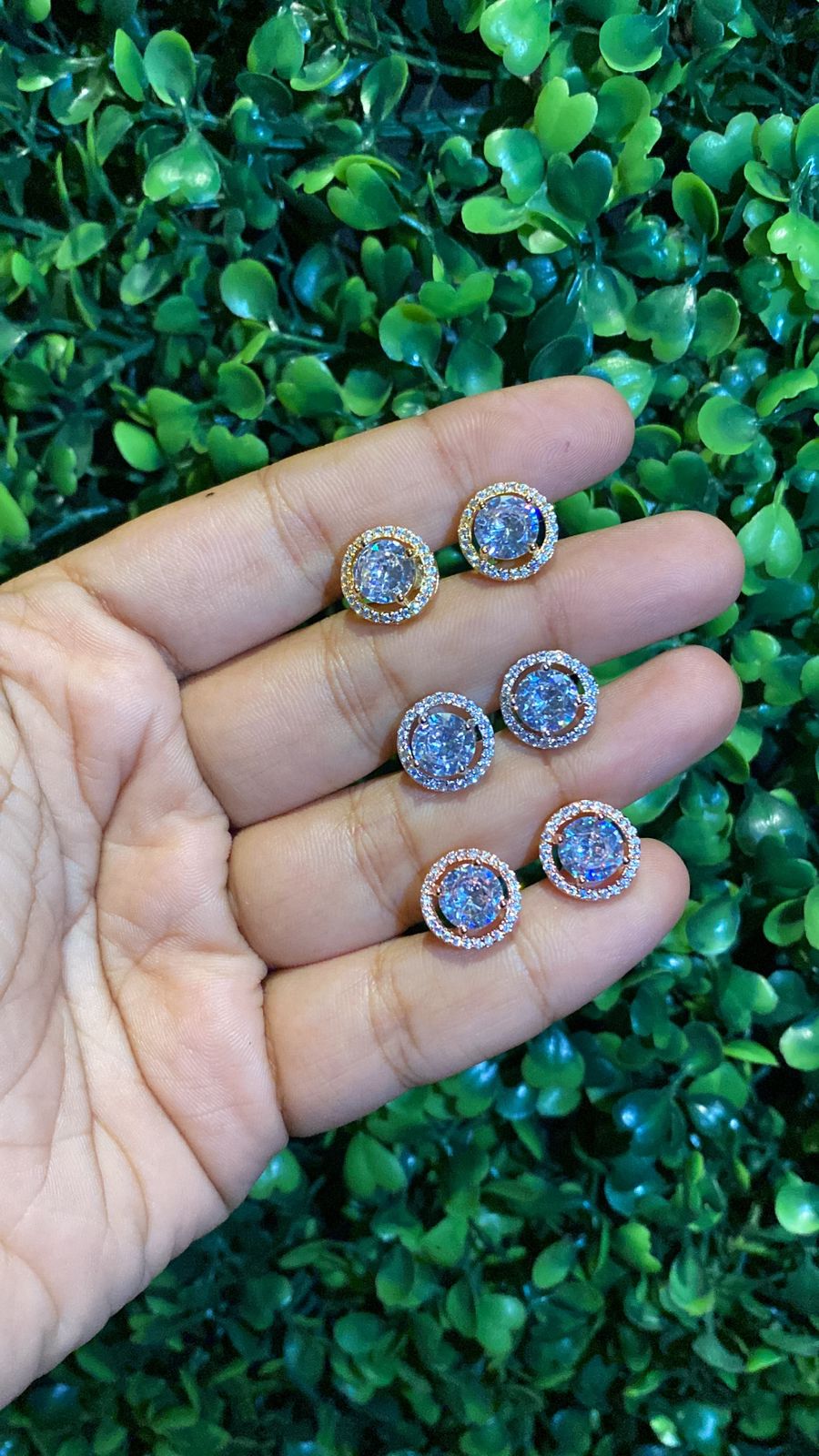 2 Ct round halo screwback earrings