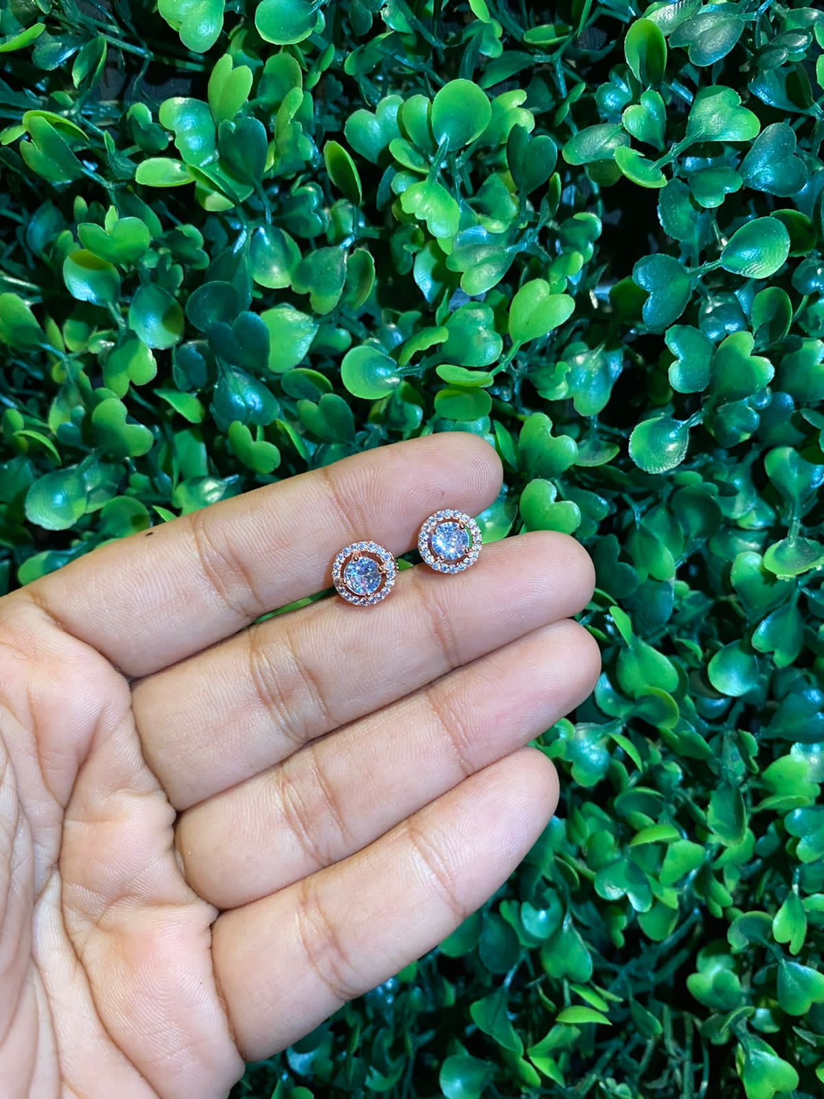 Small (0.50ct) round halo screwback earrings