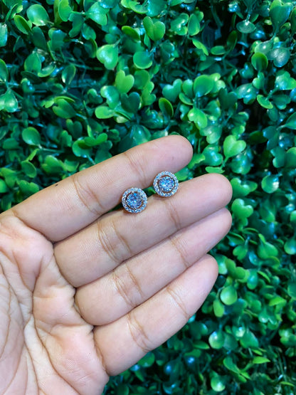 Small (0.50ct) round halo screwback earrings
