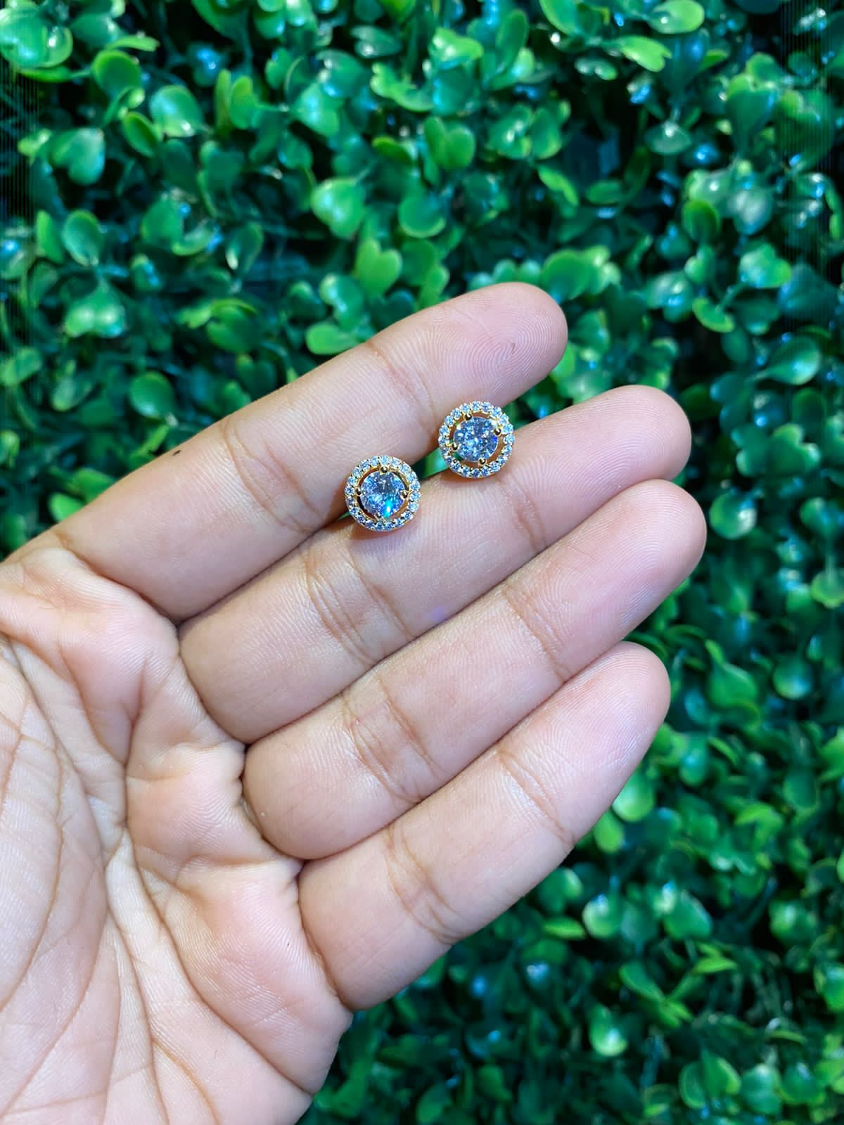 Small (0.50ct) round halo screwback earrings