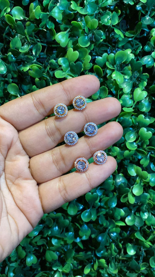 Small (0.50ct) round halo screwback earrings