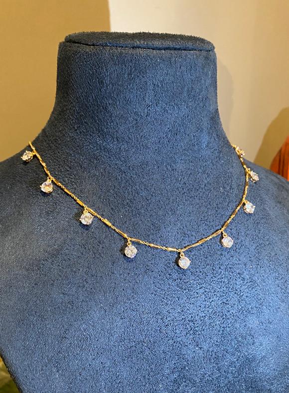 Solitaire drop necklace