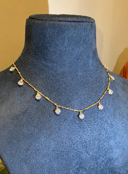 Solitaire drop necklace