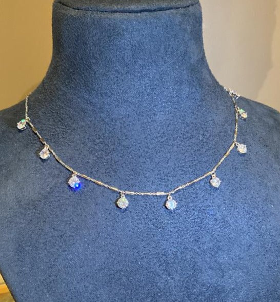 Solitaire drop necklace