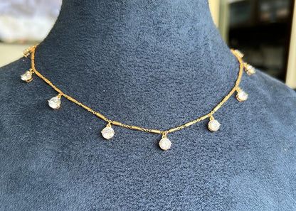 Solitaire drop necklace