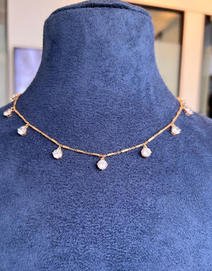 Solitaire drop necklace
