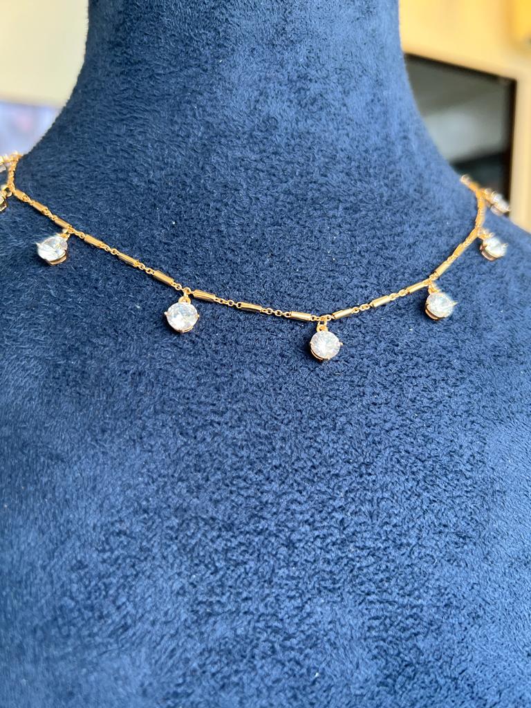 Solitaire drop necklace