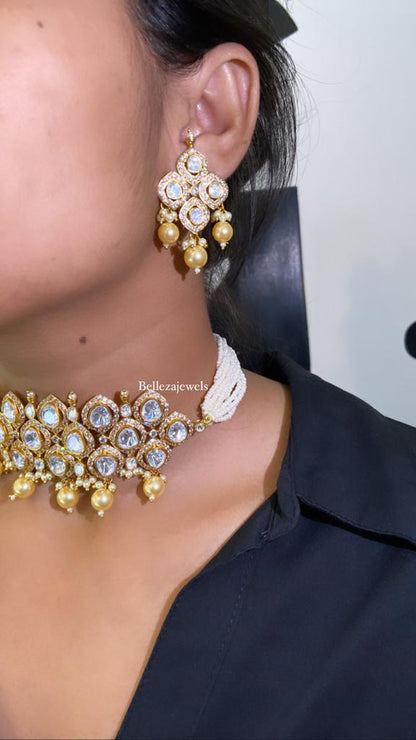 Moissanite Polki Pearl Choker set 🫰🏻