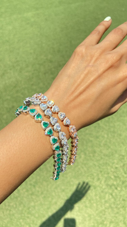 Classic Heart Tennis Bracelet