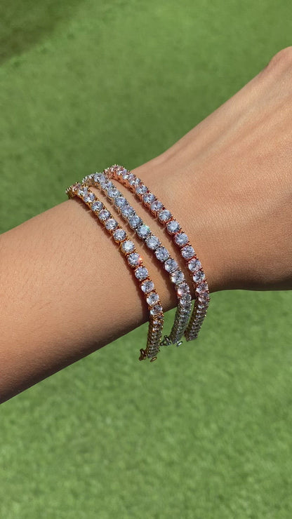 4mm medium (0.25ct) Round tennis bracelet ⭐ ADD TO CART AND GET FLAT 20% OFF 🔝