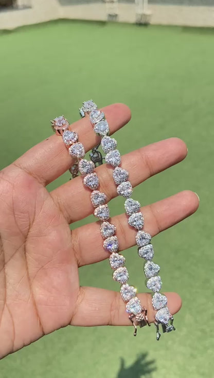 Classic Heart Tennis Bracelet
