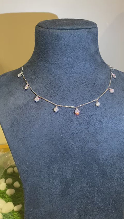Solitaire drop necklace