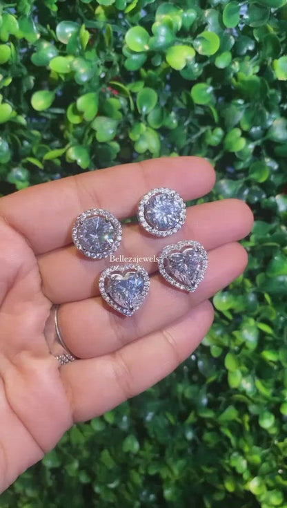 5 Ct round halo + 5 Ct heart halo combo