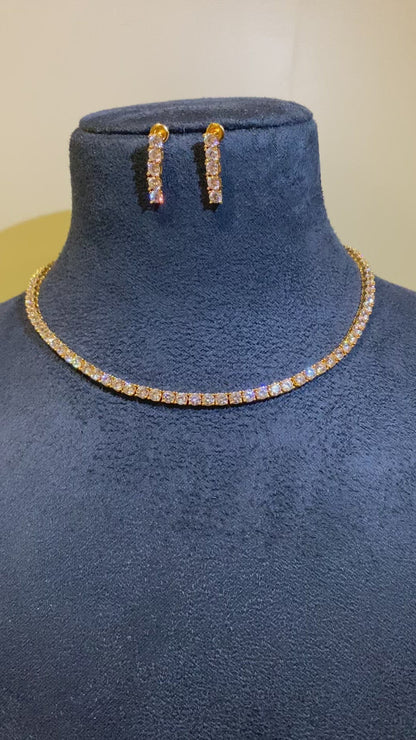 4mm (0.25ct) Single line diamond necklace set