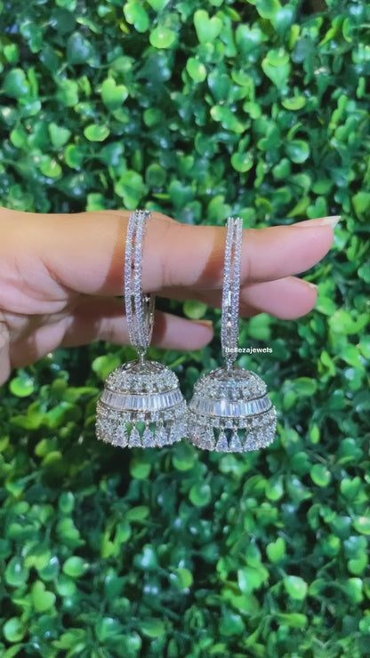 Hoop jhumka earrings