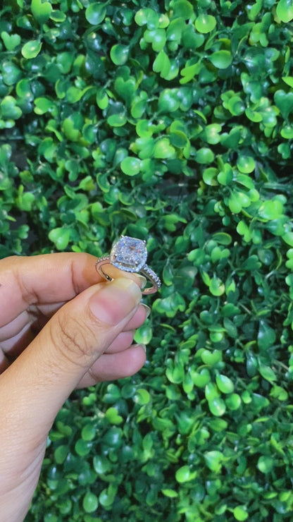 Cushion halo solitaire ring 🔥