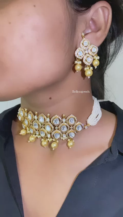 Moissanite Polki Pearl Choker set 🫰🏻