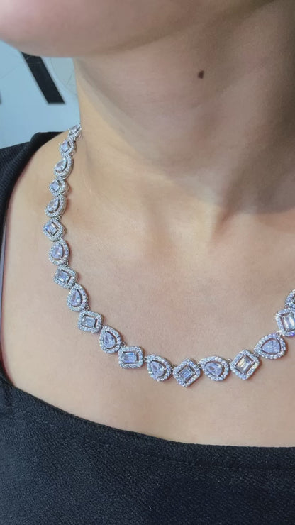 Multi shape necklace set with Earrings