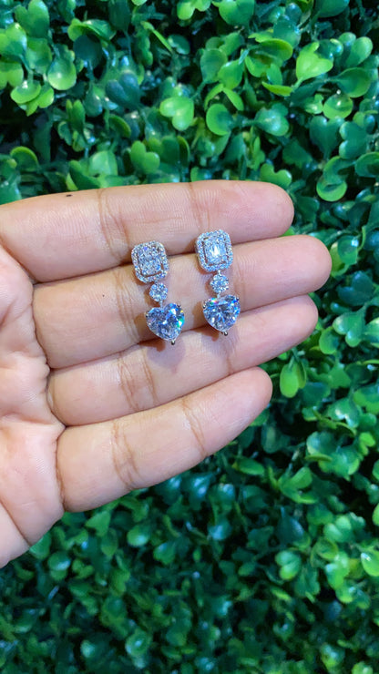 Clustered Heart Drop earrings