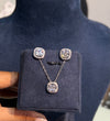 Cushion halo pendant set with chain