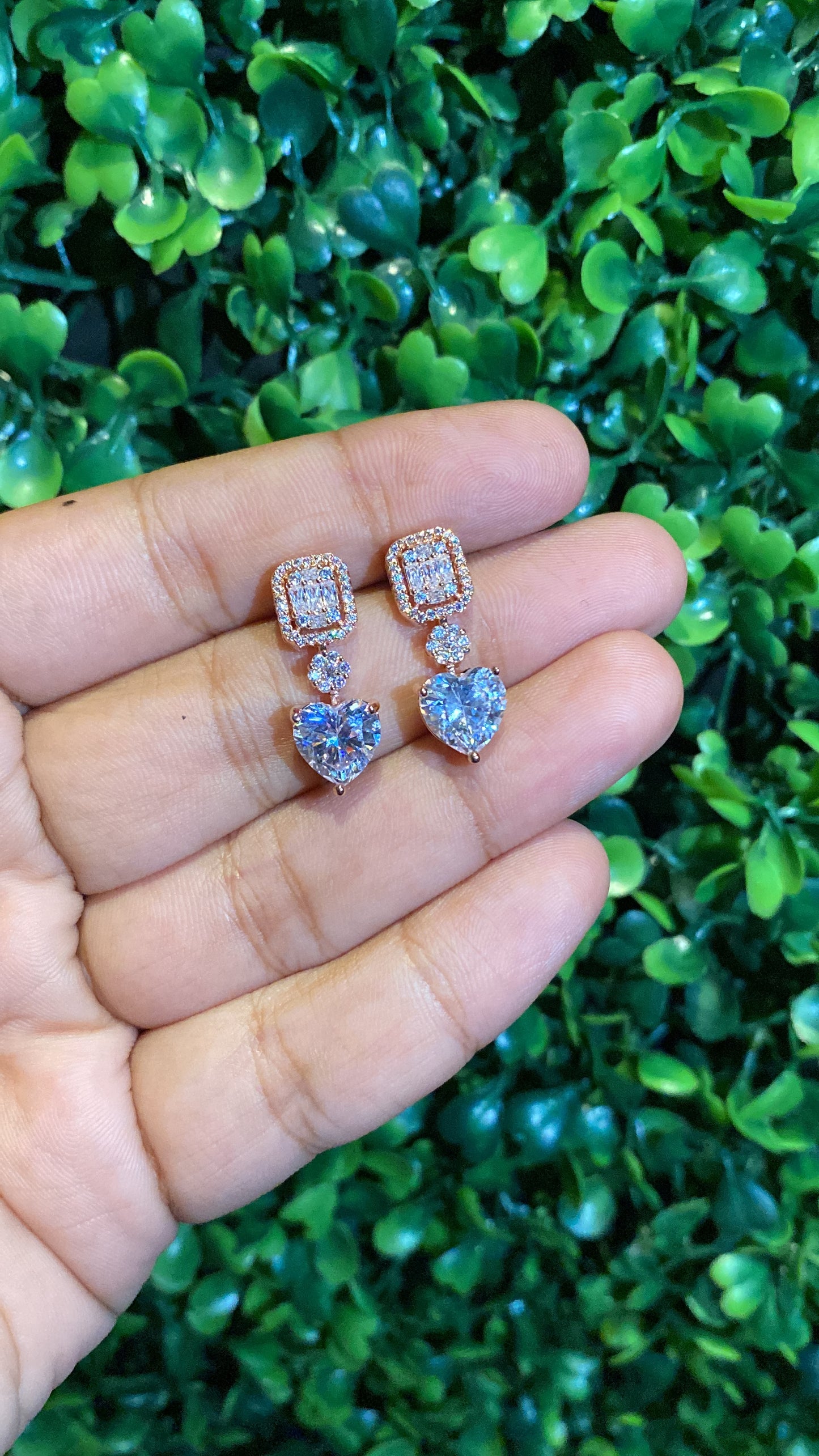 Clustered Heart Drop earrings