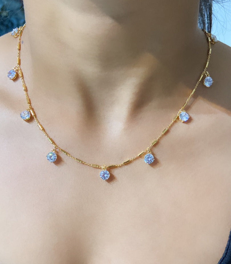 Solitaire drop necklace