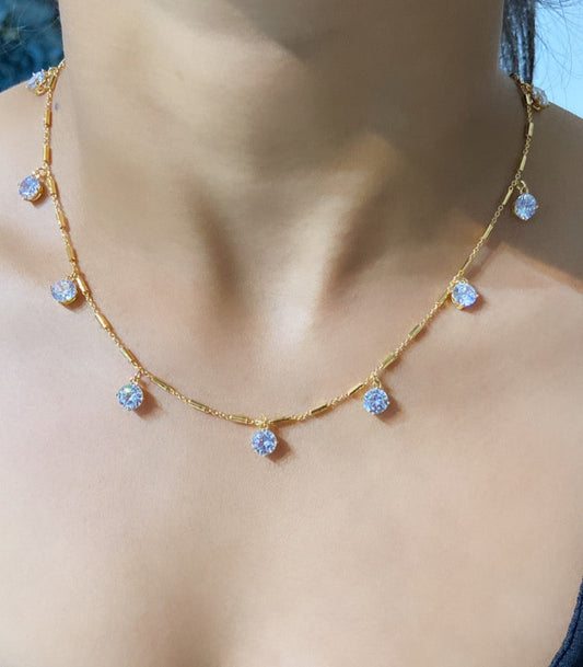 Solitaire drop necklace