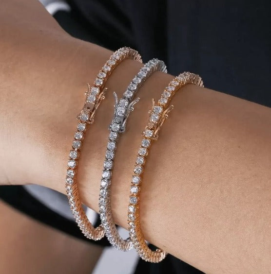 3mm small (0.10ct) round tennis bracelet ⭐ ADD TO CART AND GET FLAT 20% OFF 🔝