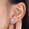 2 Ct round halo screwback earrings